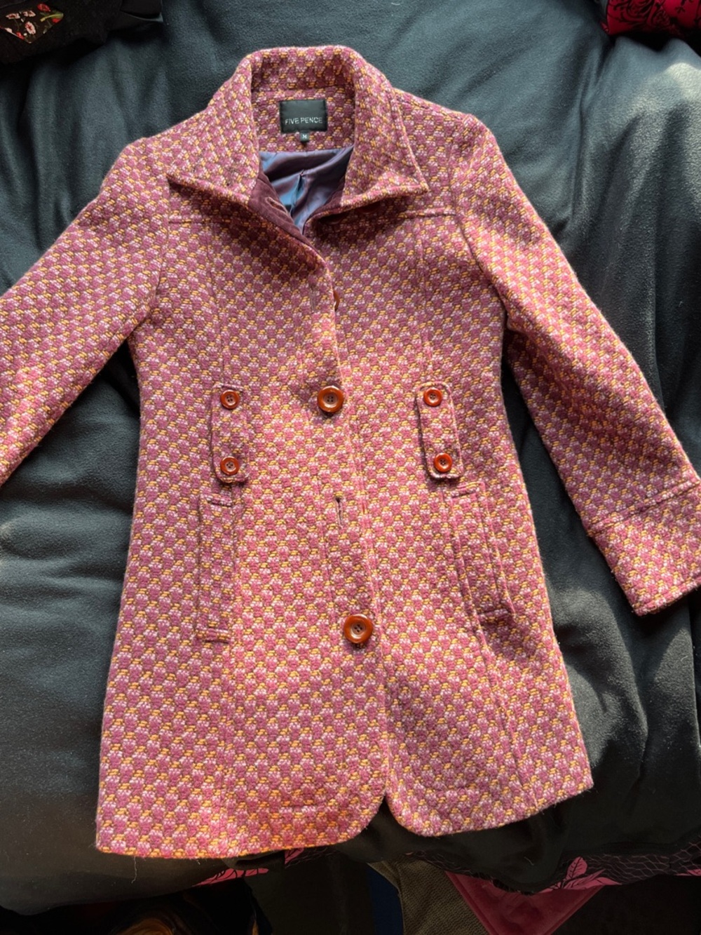 Pink Tweed Pea Coat